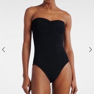 Hunza G Black Strapless One Piece Swimsuit